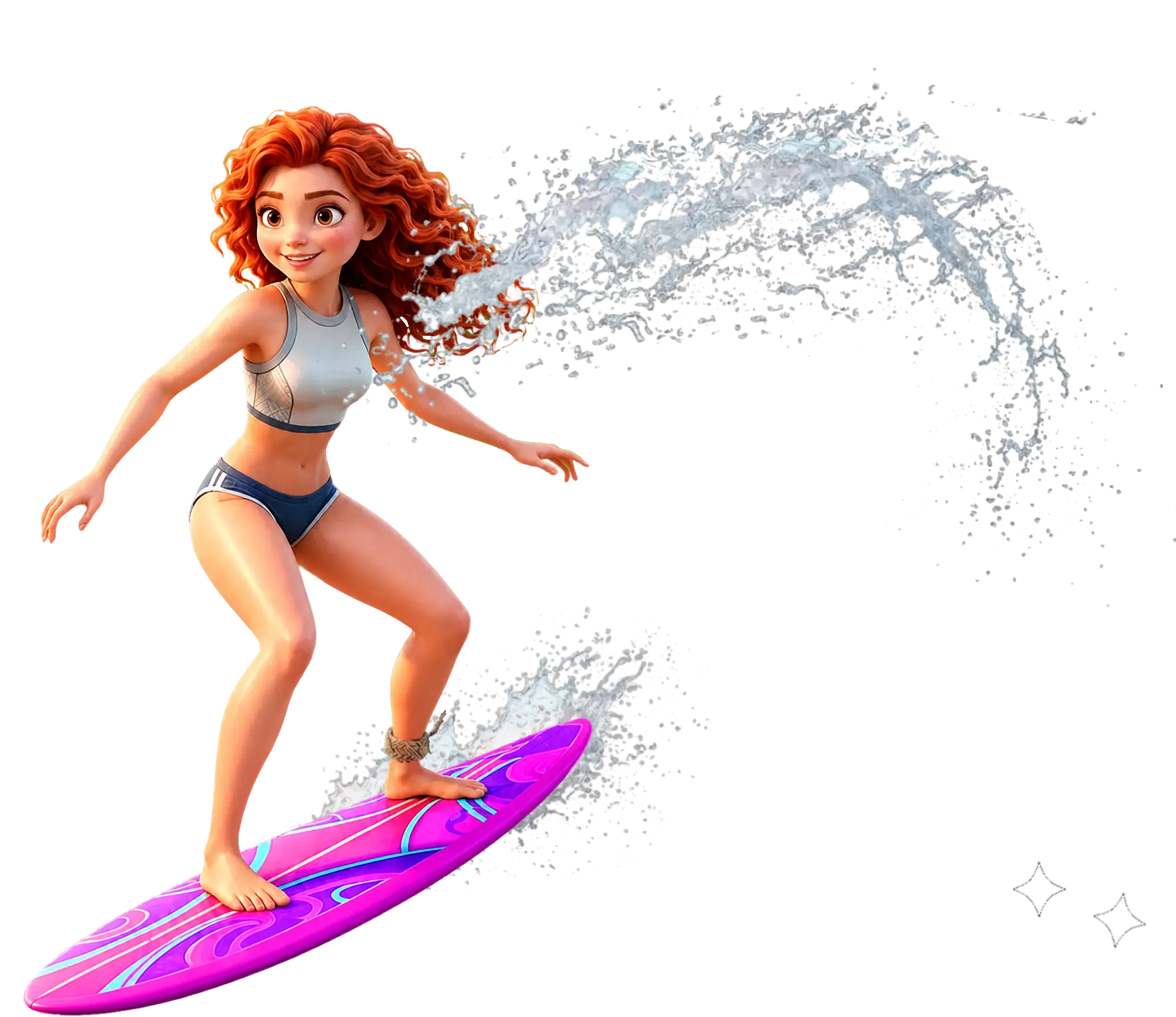 Chica surfeando en Cancún